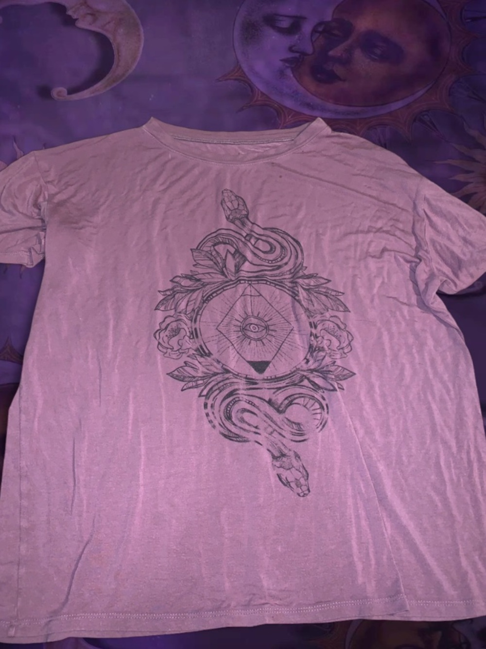 Men's Graphic Tee - Light Purple Spiritual Snake Design